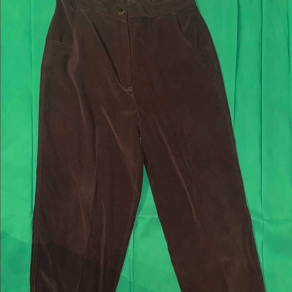 Denim&Co Women's Wide Leg Corduroy Pants - Brown